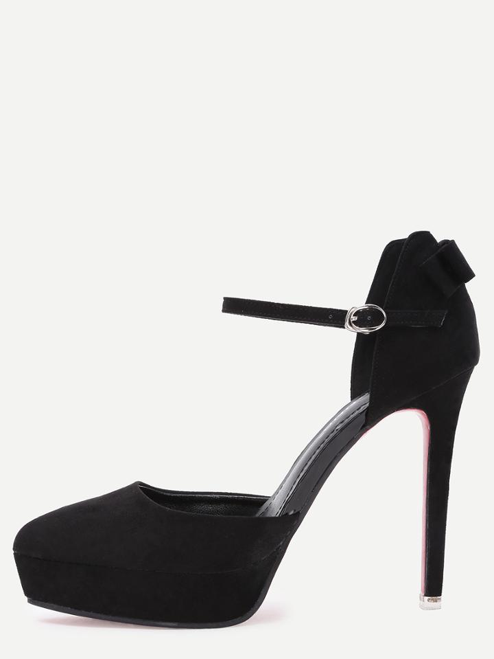Shein Black Faux Suede D'orsay Platform Pumps