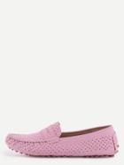 Shein Faux Suede Eyelet Loafers - Light Pink