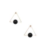 Shein One Black Pearl Beaded Triangle Earrings
