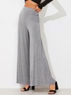 Shein Elasticized Waist Super Wide Leg Heathered Pants