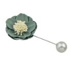 Shein Green Flannel Flower Ball Brooch