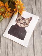 Shein Cat Print Canvas Clutch Bag