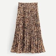 Shein Leopard Print Pleated Skirt