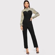 Shein Leopard Print Tailored Jumpsuit