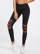 Shein Active Ladder Ripped Leggings