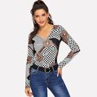 Shein V Neck Graphic Print Tee