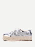 Shein Metallic Lace Up Flatform Sneaker