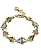 Shein Vintage Rhinestone Geometric Charms Chain Link Bracelet