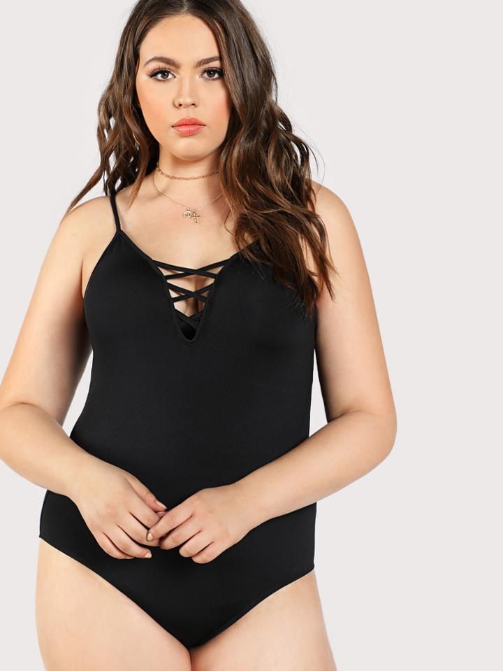 Shein Crisscross Front Cami Bodysuit