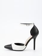Shein Black & White Ankle Strap D'orsay Pumps
