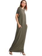 Shein Dolman Sleeve Cocoon Maxi Dress With Pockets