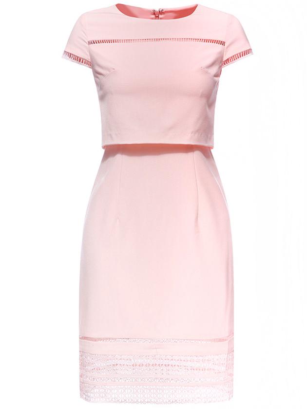 Shein Pink False Two-piece Mesh Dress