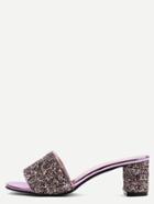 Shein Rose Gold Glitter Sequin Peep Toe Heeled Sandals