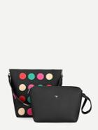 Shein Dot Patch Tote Bag With Clutch
