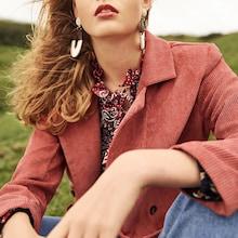 Shein Double Breasted Corduroy Blazer