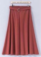 Rosewe Glamorous Wine Red Middle Waist Skirt For Lady