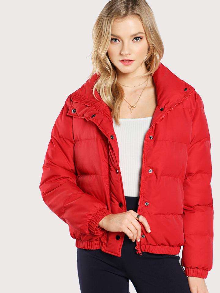 Shein Stand Collar Puffer Coat