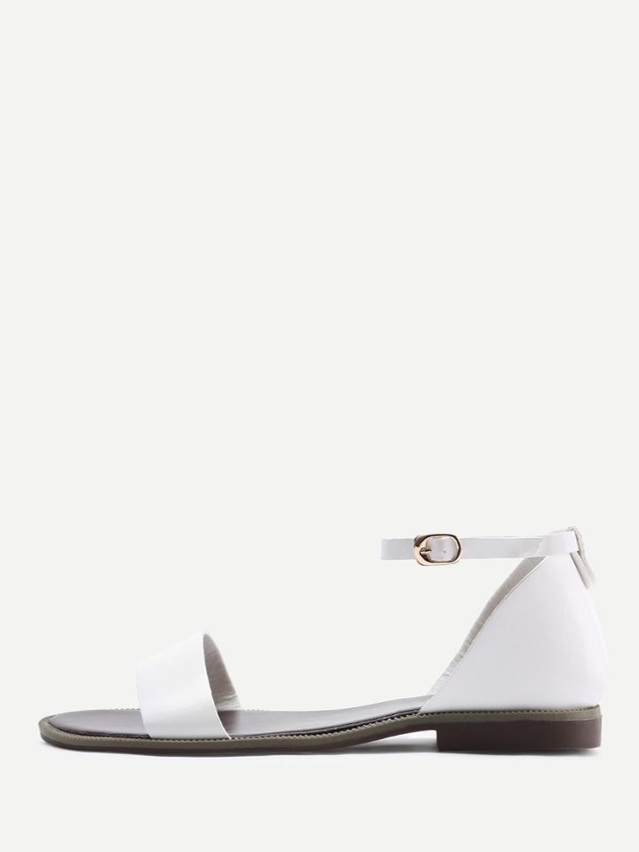 Shein Open Toe Ankle Strap Flat Sandals