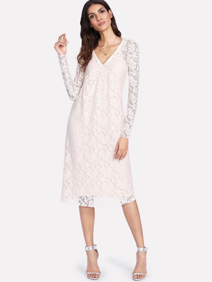 Shein Knee Length Lace Dress