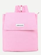 Shein Pink Flat Canvas Flap Backpack