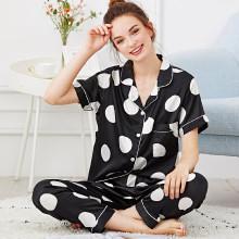 Shein Polka Dot Button Up Pajama Set