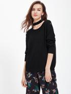 Shein Choker Neck Ripped Jumper