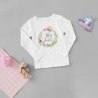 Shein Toddler Girls Letter & Floral Print Tee
