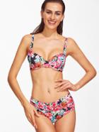 Shein Floral Print Sexy Bikini Set