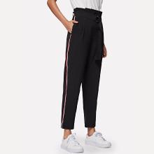 Shein Self Tie Waist Striped Side Pants