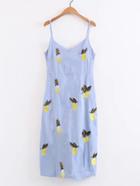 Shein Fruit Embroidery Cami Dress