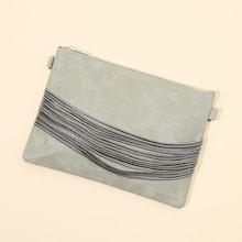 Shein Zipper Design Pu Clutch Bag