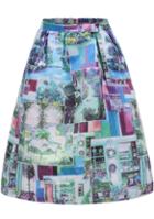 Shein Multicolor Floral Flare Midi Skirt