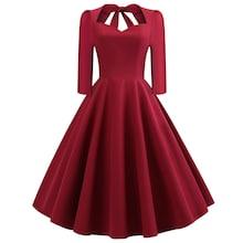 Shein 50s Bow Tie Back Pleated Dress