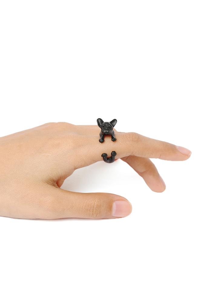 Shein Black Bulldog Ring