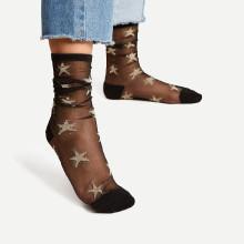 Shein Star Pattern Mesh Ankle Socks