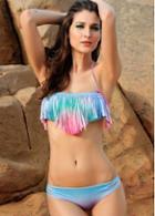 Rosewe Colorful Tassel Decoration Front Bikini Set For Lady