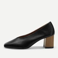 Shein Plain Square Toe Chunky Heels