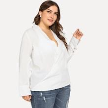 Shein Plus Surplice Front Solid Blouse
