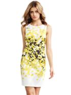 Shein Yellow Sleeveless Vintage Print Dress