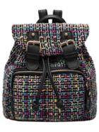 Shein Purple Buckles Weave Backpacks
