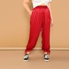 Shein Plus Knot Hem Satin Lantern Pants