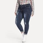 Shein Plus Ripped Roll Up Faded Wash Jeans