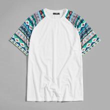 Shein Men Mixed Print Raglan Sleeve Tee