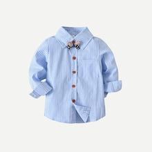 Shein Toddler Boys Stripe Bow Detail Shirt