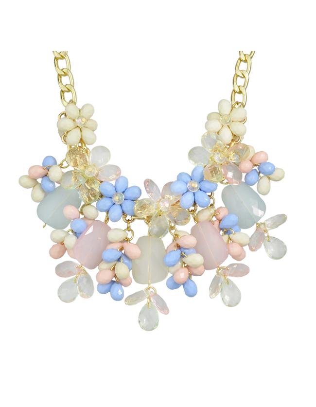 Shein Colorful Beautiful Resin Chunky Statement Flower Necklace