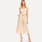 Shein Overlap Front Gingham Cami Jumpsuit With Belt