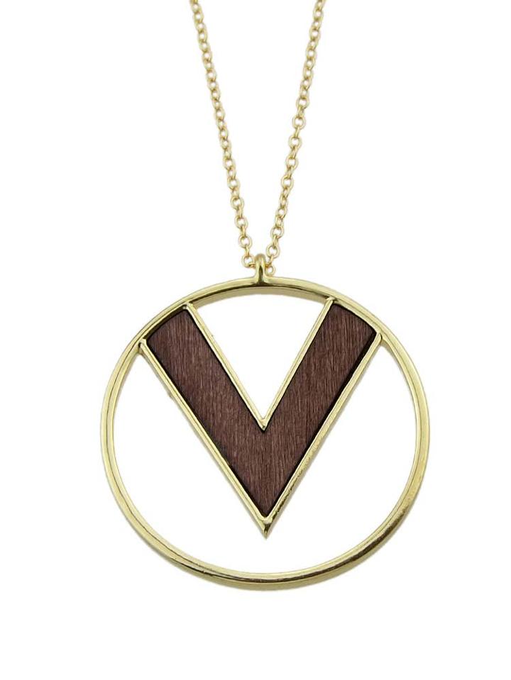Shein V-type Round Pendant Fashion Necklace