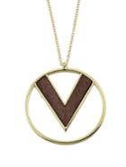 Shein V-type Round Pendant Fashion Necklace
