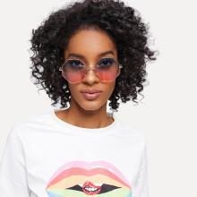 Shein Metal Frame Geometric Lens Sunglasses