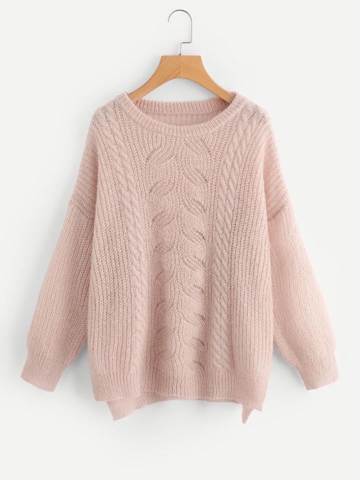 Shein Slit Side Mixed Knit Jumper